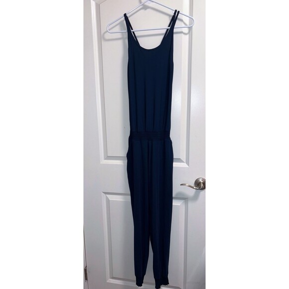 Sweaty Betty Strappy Navy Blue Explorer Jumpsuit size XS GUC - Picture 1 of 7